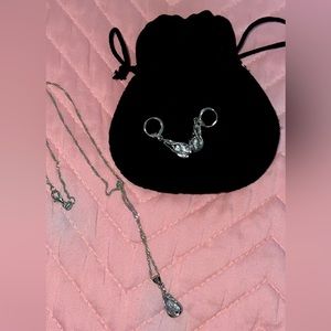 Sterling silver Swarovski necklace and earrings